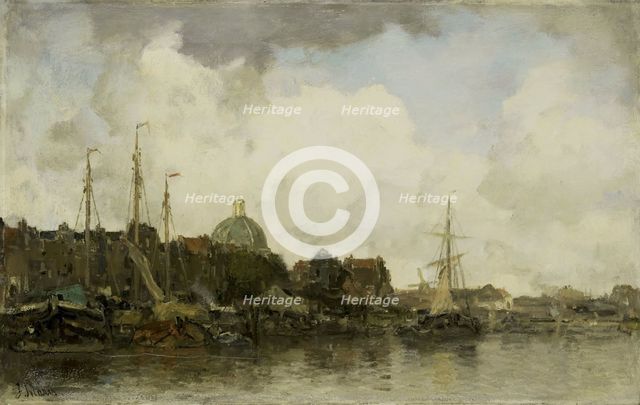 Townscape with a Domed Church, c.1872-c.1875. Creator: Jacob Henricus Maris.