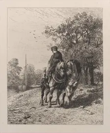 Towpath, 1864. Creator: Charles Emile Jacque