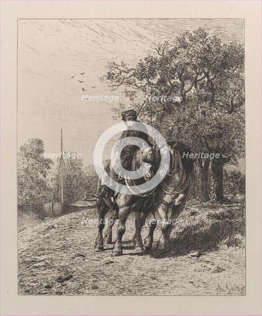 Towpath, 1864. Creator: Charles Emile Jacque.