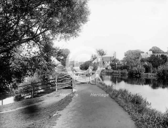 Towpath of the Kennet and Avon Canal, Greenham, near Newbury, Berkshire, 1890. Artist: Henry Taunt.