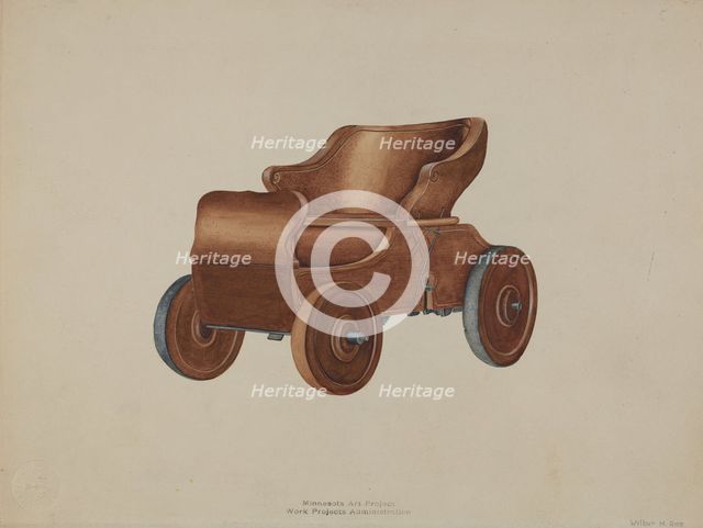 Toy Automobile, c. 1938. Creator: Wilbur M Rice.