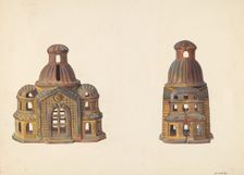 Toy Bank: "Bank Building", c. 1938. Creator: Alf Bruseth