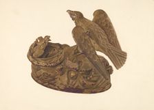 Toy Bank: Bird Feeding its Young, 1935/1942. Creator: Unknown
