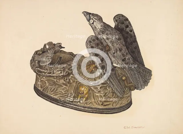 Toy Bank: Eagle, c. 1940. Creator: Clarence W Dawson.