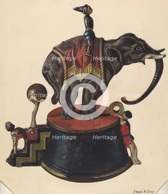 Toy Bank: Elephant, 1935/1942. Creator: Frank Gray.