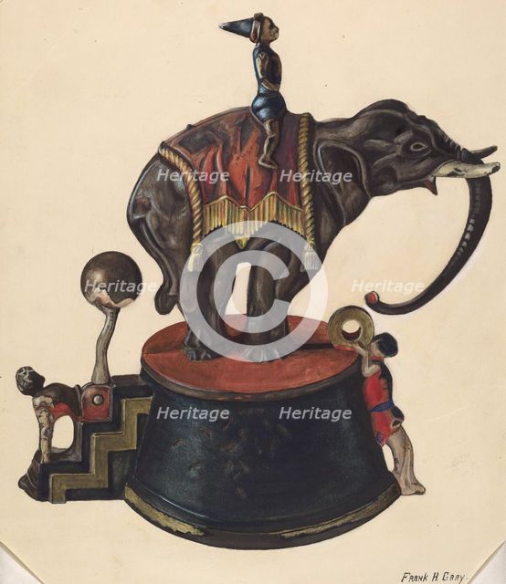Toy Bank: Elephant, 1935/1942. Creator: Frank Gray.