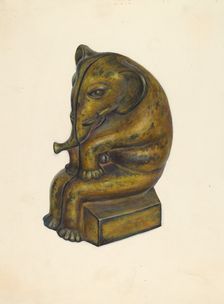Toy Bank: Elephant, c. 1939. Creator: Walter Hochstrasser