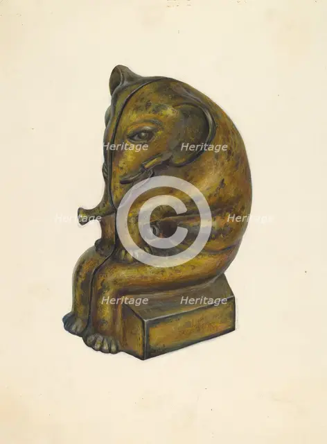 Toy Bank: Elephant, c. 1939. Creator: Walter Hochstrasser.