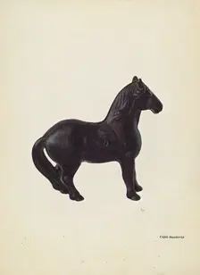 Toy Bank: Horse, c. 1939. Creator: Chris Makrenos