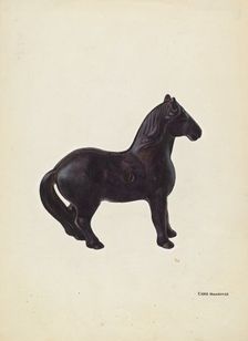Toy Bank: Horse, c. 1939. Creator: Chris Makrenos