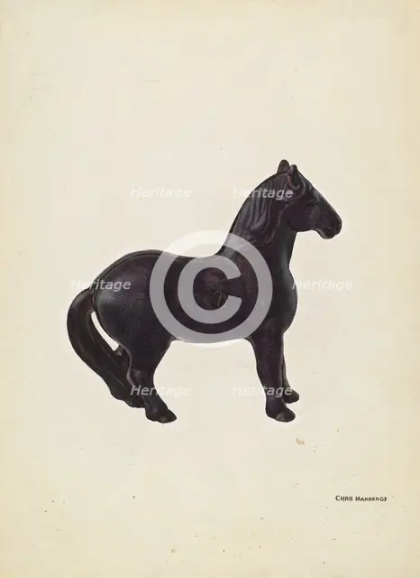 Toy Bank: Horse, c. 1939. Creator: Chris Makrenos.