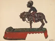 Toy Bank: "I Always Did Spise a Mule", c. 1937. Creator: Florian Rokita
