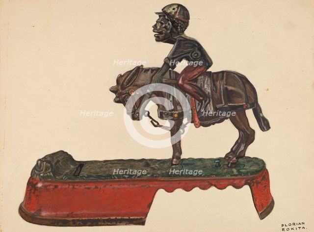 Toy Bank: "I Always Did 'Spise a Mule", c. 1937. Creator: Florian Rokita.