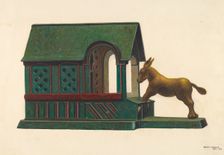 Toy Bank: Mule and Manger, c. 1942. Creator: DJ Grant