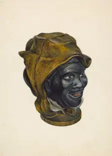Toy Bank: Negro Boy Head, c. 1939. Creator: Walter Hochstrasser