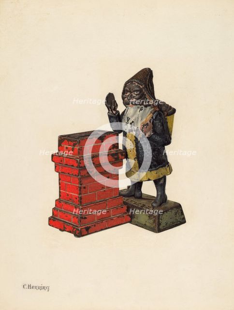 Toy Bank: Santa Claus, c. 1940. Creator: Charles Henning.
