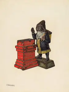 Toy Bank: Santa Claus, c. 1940. Creator: Charles Henning