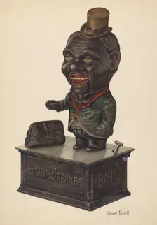 Toy Bank: Stump Speaker, c. 1938. Creator: Pearl Torell