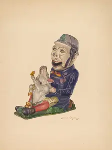 Toy Bank: "Paddy and the Pig", c. 1938. Creator: Sarkis Erganian
