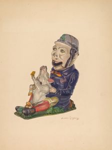 Toy Bank: "Paddy and the Pig", c. 1938. Creator: Sarkis Erganian