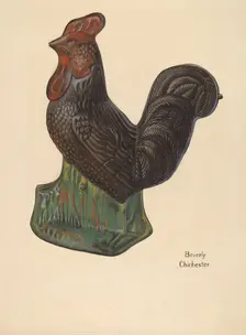 Toy Bank: Rooster, c. 1937. Creator: Beverly Chichester