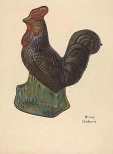 Toy Bank: Rooster, c. 1937. Creator: Beverly Chichester