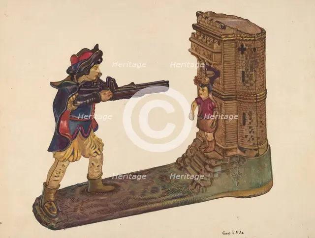 Toy Bank: William Tell, c. 1937. Creator: George File.