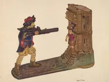 Toy Bank: William Tell, c. 1937. Creator: George File