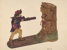Toy Bank: William Tell, c. 1937. Creator: George File