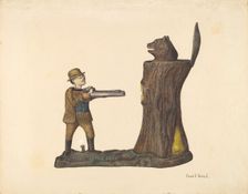 Toy Bank: "Teddy and the Bear", 1935/1942. Creator: Pearl Torell