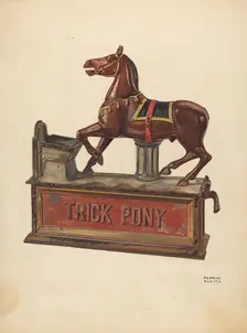 Toy Bank: Trick pony, c. 1937. Creator: Florian Rokita
