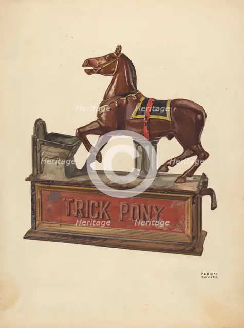 Toy Bank: Trick pony, c. 1937. Creator: Florian Rokita.