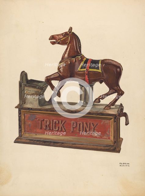 Toy Bank: Trick pony, c. 1937. Creator: Florian Rokita.