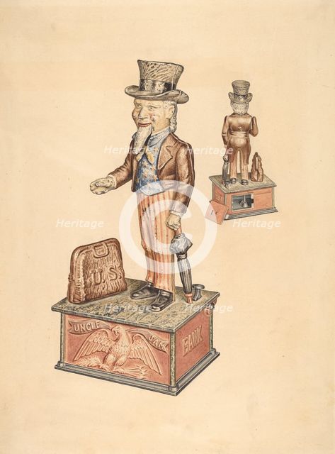 Toy Bank: Uncle Sam, 1935/1942. Creator: Unknown.
