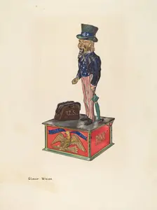 Toy Bank: Uncle Sam, c. 1937. Creator: Elmer Weise