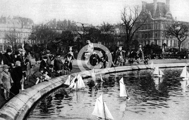 Toy boats at the Tuileries Gardens, Paris, 1931.Artist: Ernest Flammarion