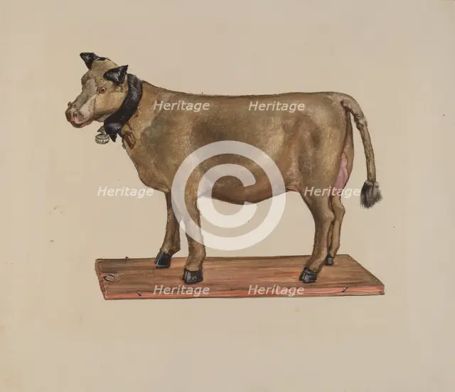 Toy Cow on Stand, c. 1937. Creator: James McLellan.