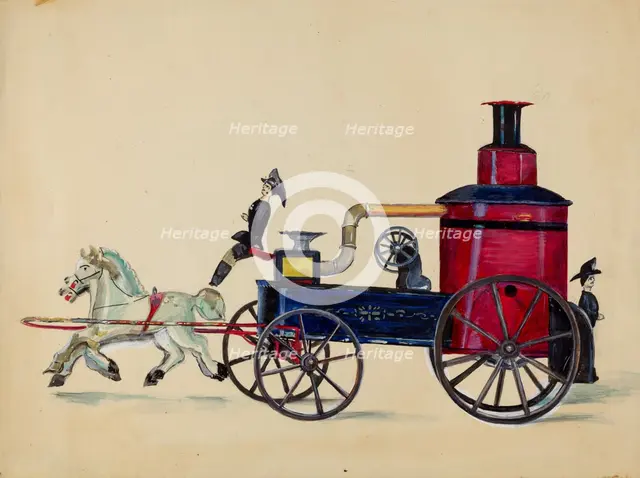 Toy Fire Engine, c. 1939. Creator: Mina Lowry.