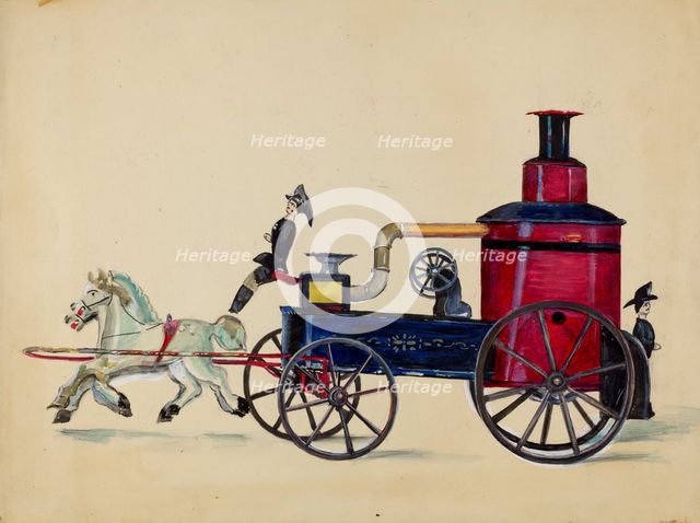 Toy Fire Engine, c. 1939. Creator: Mina Lowry.