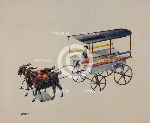 Toy Goat Cart, 1935/1942. Creator: Elmer Weise.