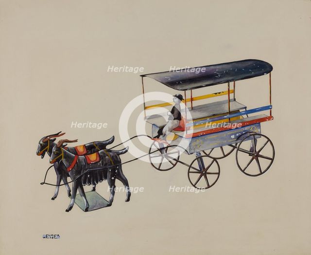 Toy Goat Cart, 1935/1942. Creator: Elmer Weise.
