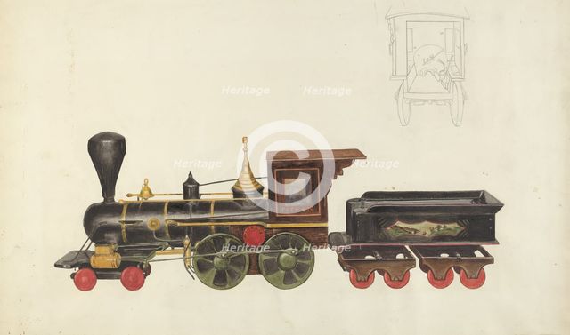 Toy Locomotive, c. 1936. Creator: Alice Stearns.