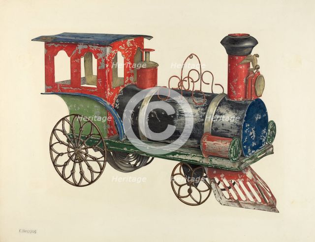 Toy Locomotive, c. 1940. Creator: Charles Henning.