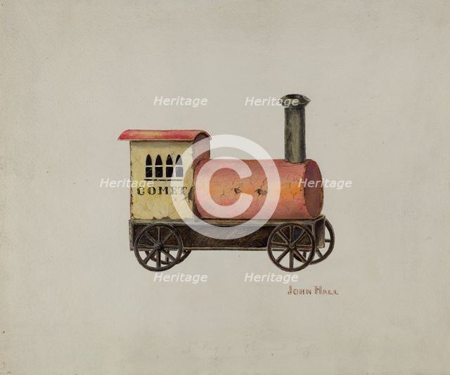 Toy Locomotive, c. 1941. Creator: John Hall.