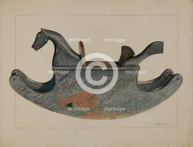 Toy Rocking Horse, c. 1936. Creator: John Fisk.