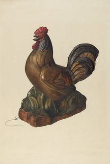 Toy Rooster, c. 1938. Creator: Mina Lowry