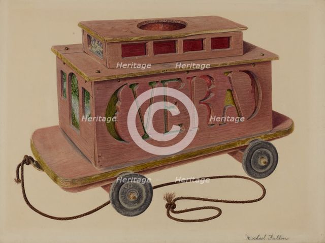 Toy Streetcar, c. 1942. Creator: Fallon, Michael.