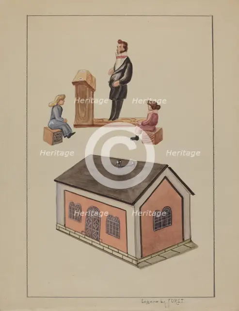 Toy School House, c. 1936. Creator: Eugene La Foret.