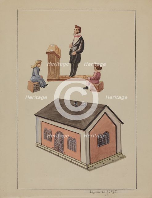 Toy School House, c. 1936. Creator: Eugene La Foret.