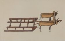 Toy Sledge and Oxen, 1935/1942. Creator: William Kerby